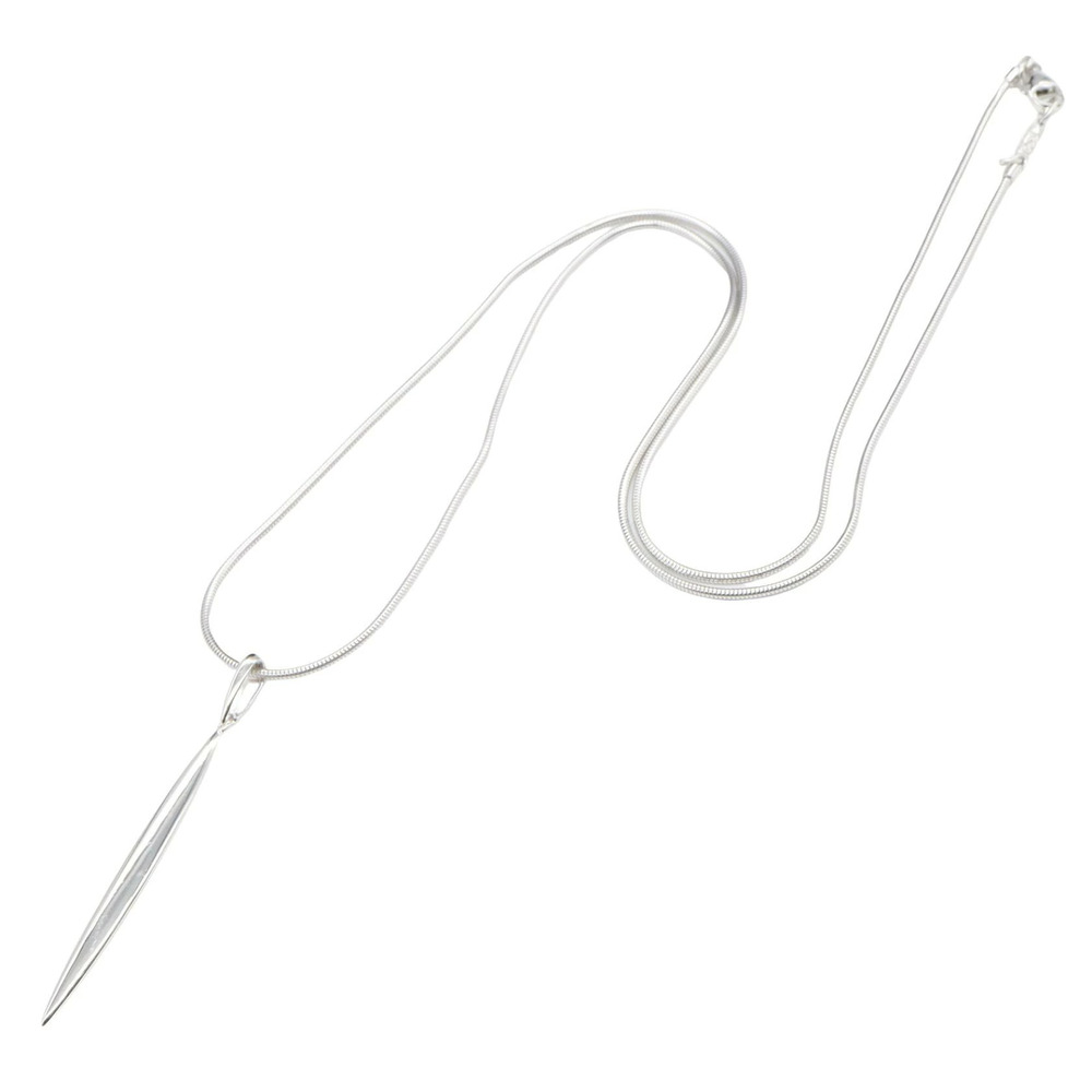 Tiffany Co Feather Necklace White Gold Silver Tone Gold Silver